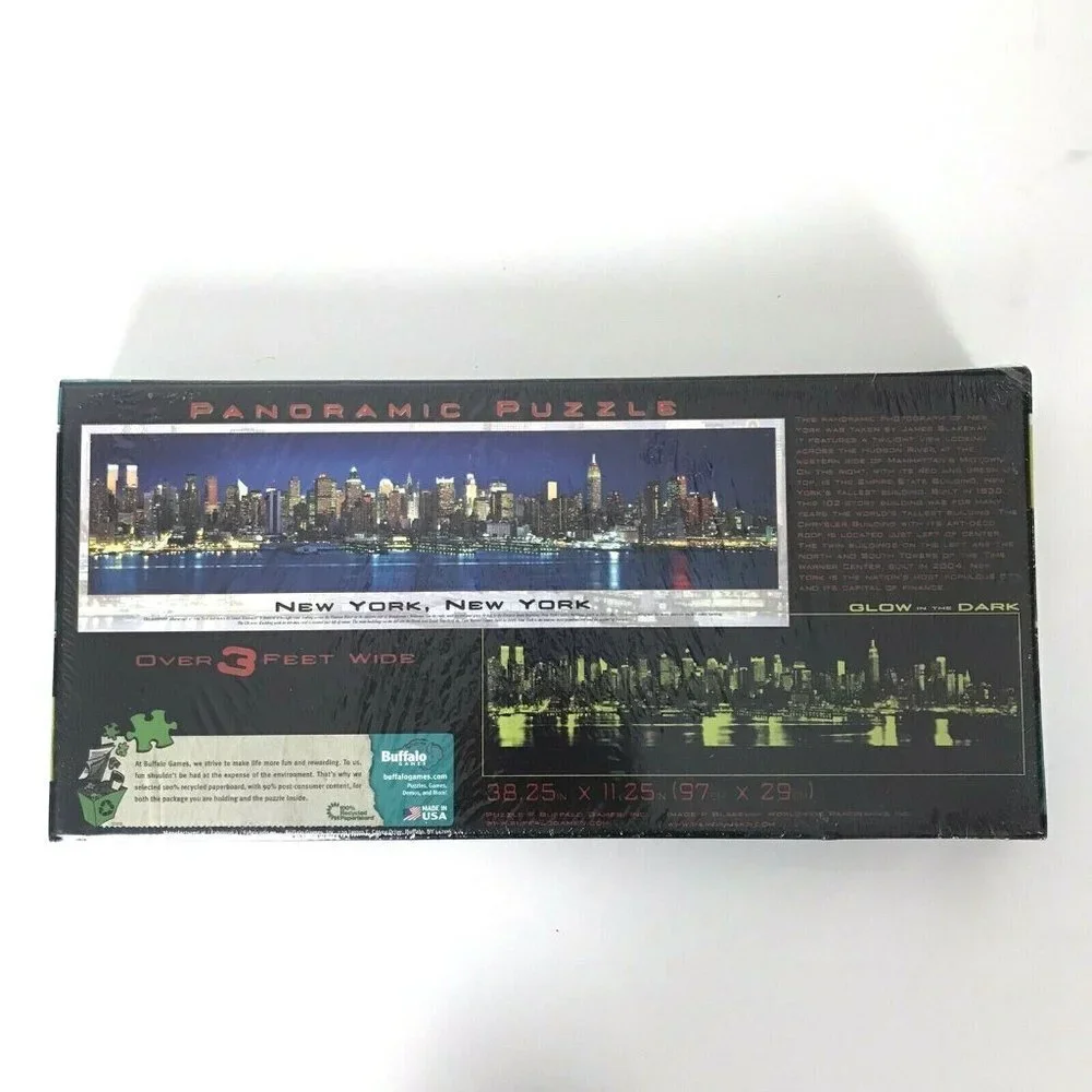 New York City Puzzle 750 Pcs Glow In The Dark NYC Skyline Buffalo Games Sealed